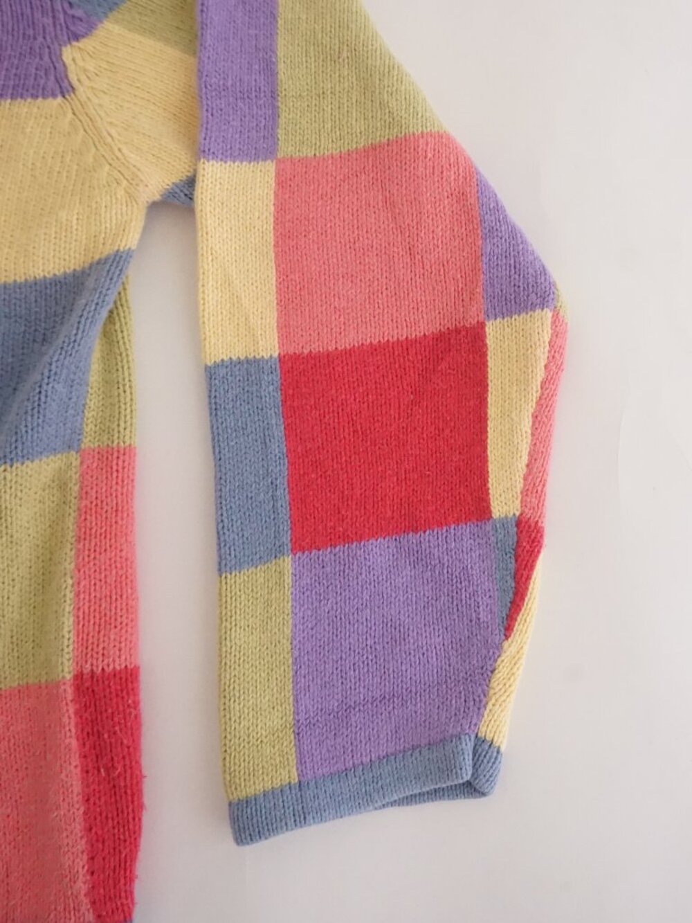 Vintage Christopher & Banks Multicolor Check Plaid Button Knit Cardigan L - Picture 4 of 9